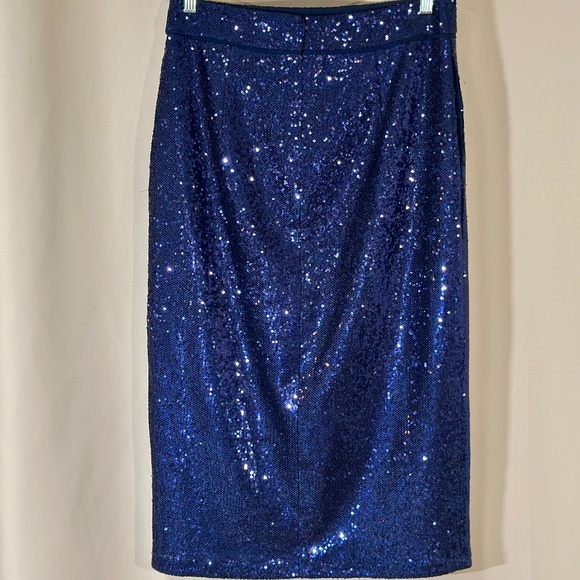 Reiss Blue Sequin Dakota Midi Skirt - Picture 2 of 7
